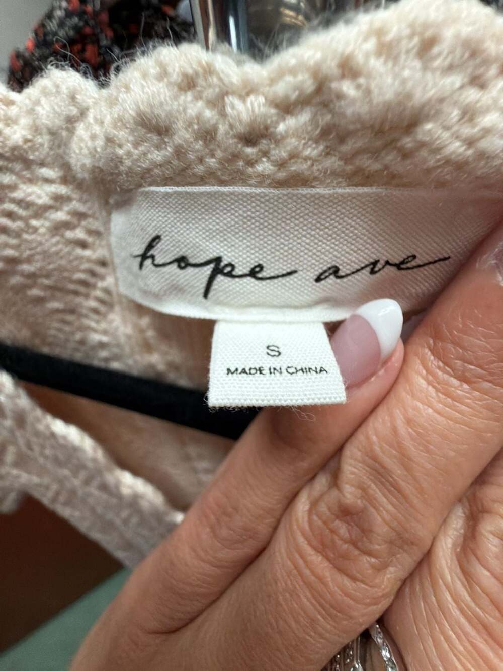 Hope Ave Cream Cable Knit Short Sleeve Peplum Top